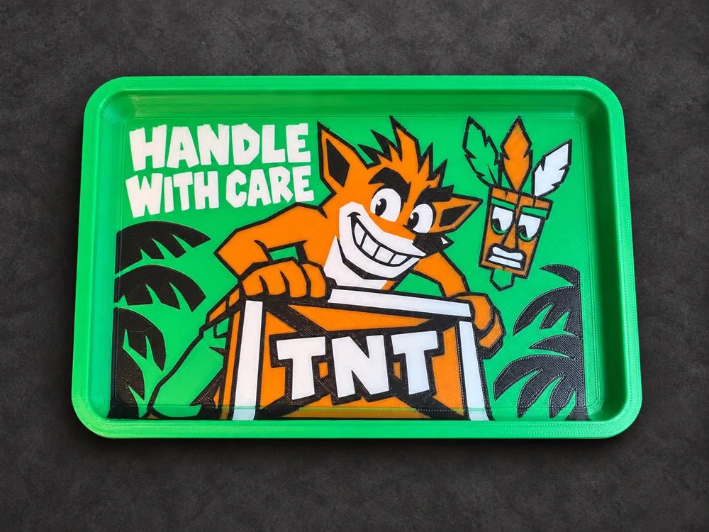 Crash Bandicoot Handle With Care — Desk Tray by SwagBag.US