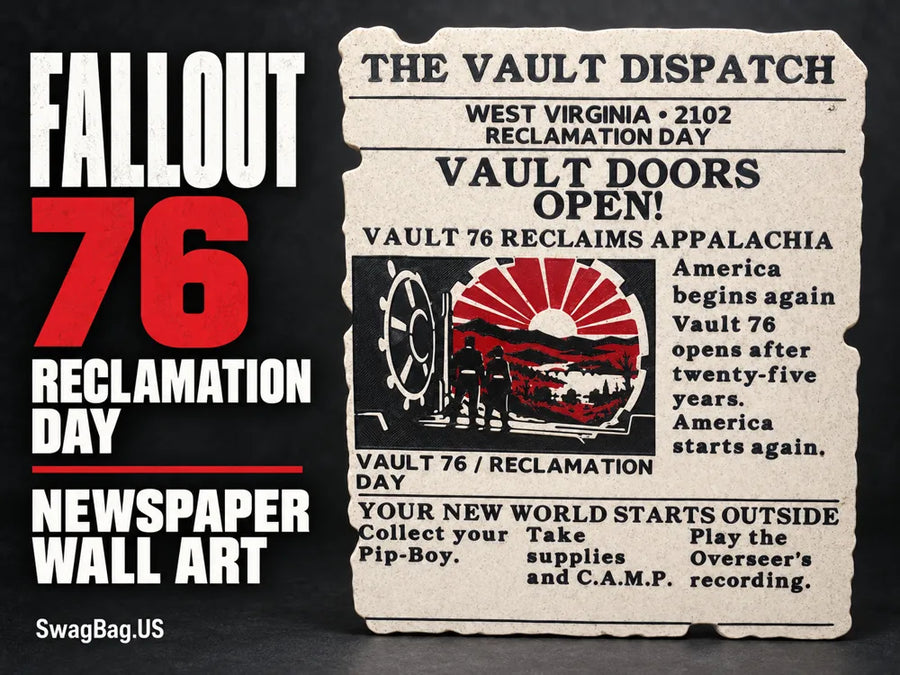 Fallout 76 — Reclamation Day Newspaper Wall Art — Text Edition by SwagBag.US