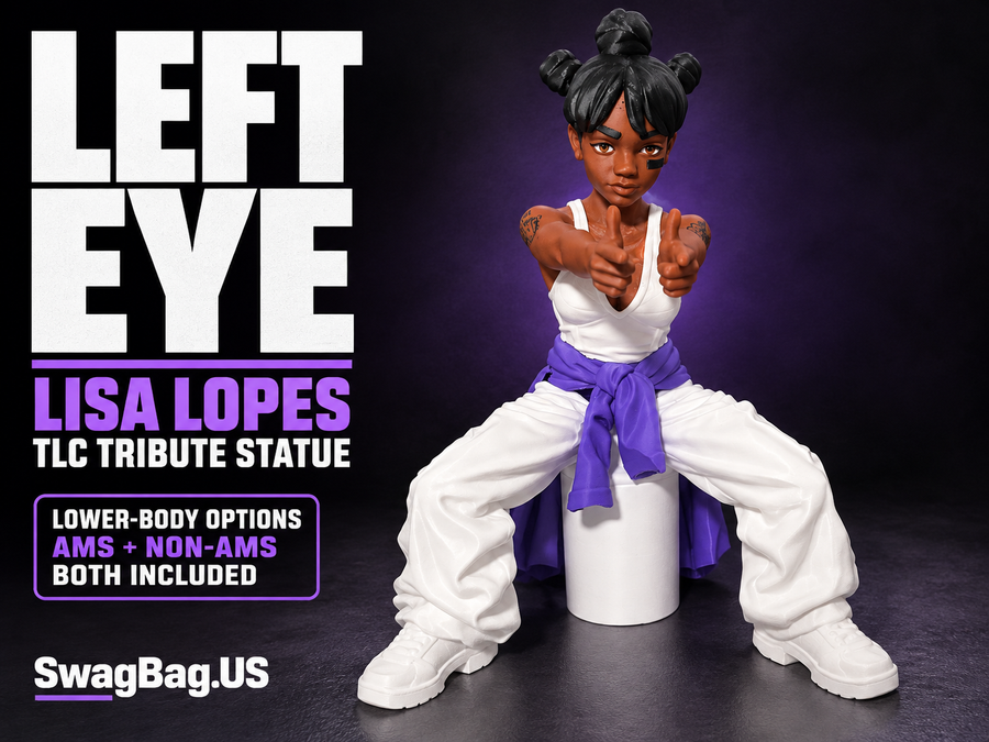 Left Eye Lisa Lopes tribute statue by SwagBag.US, with AMS and non-AMS lower-body options