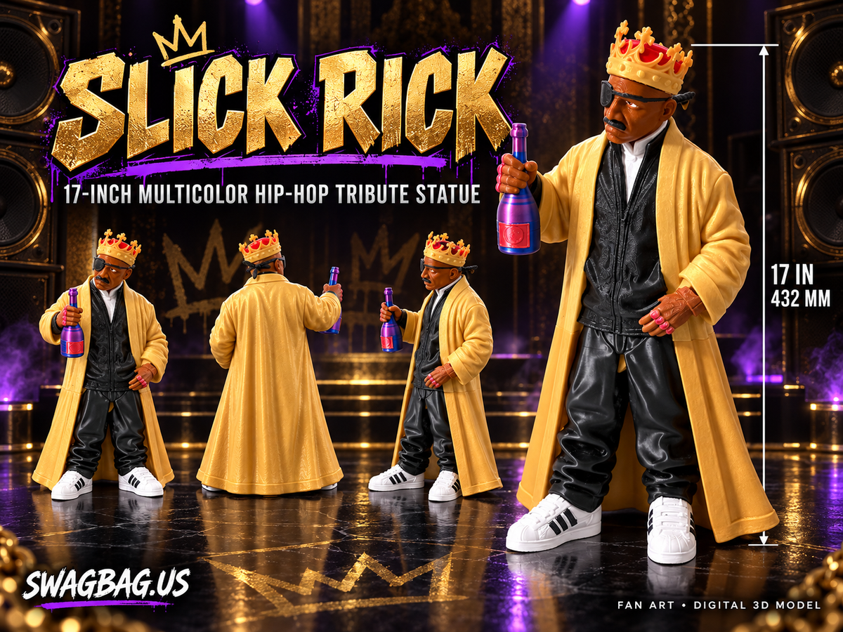 Slick Rick 17-inch multicolor hip-hop tribute statue fan-art model cover