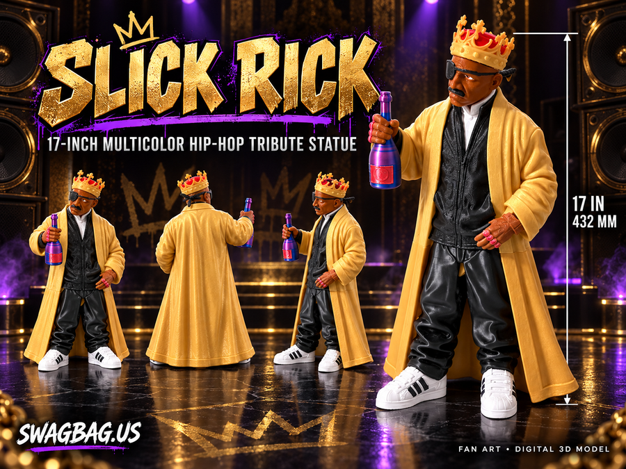 Slick Rick 17-inch multicolor hip-hop tribute statue fan-art model cover