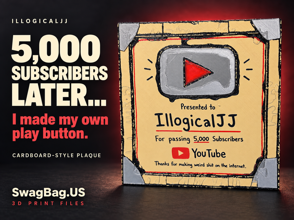 Customizable 5K Play Button — Decor model preview