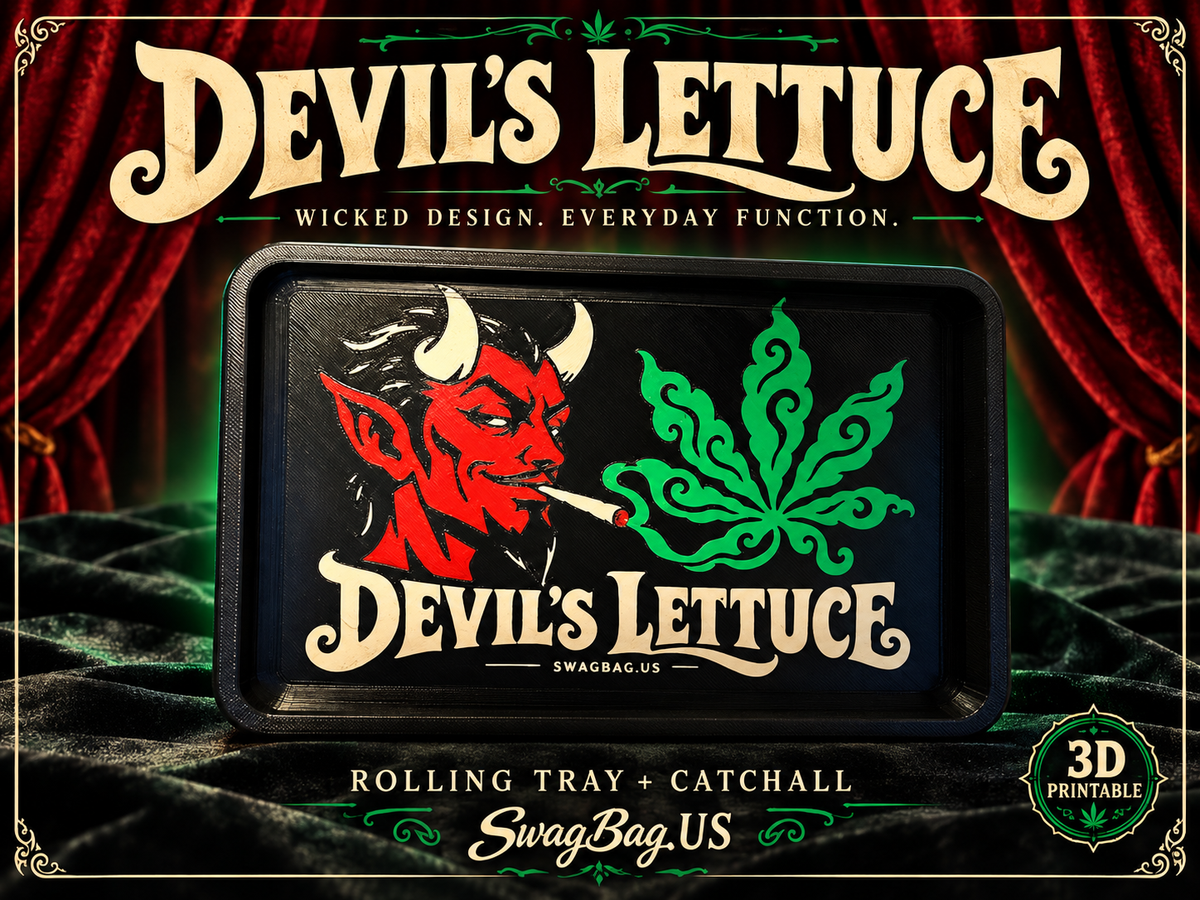 Devil’s Lettuce — Rolling Tray & Catchall by SwagBag.US — promotional cover based on the finished print
