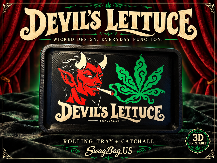 Devil’s Lettuce — Rolling Tray & Catchall by SwagBag.US — promotional cover based on the finished print