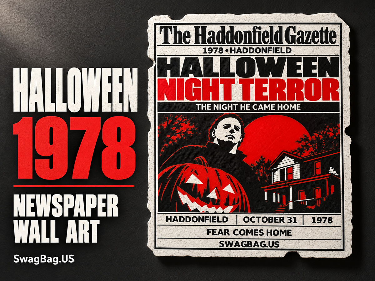 Halloween 1978 — Newspaper Wall Art — approved SwagBag.US cover