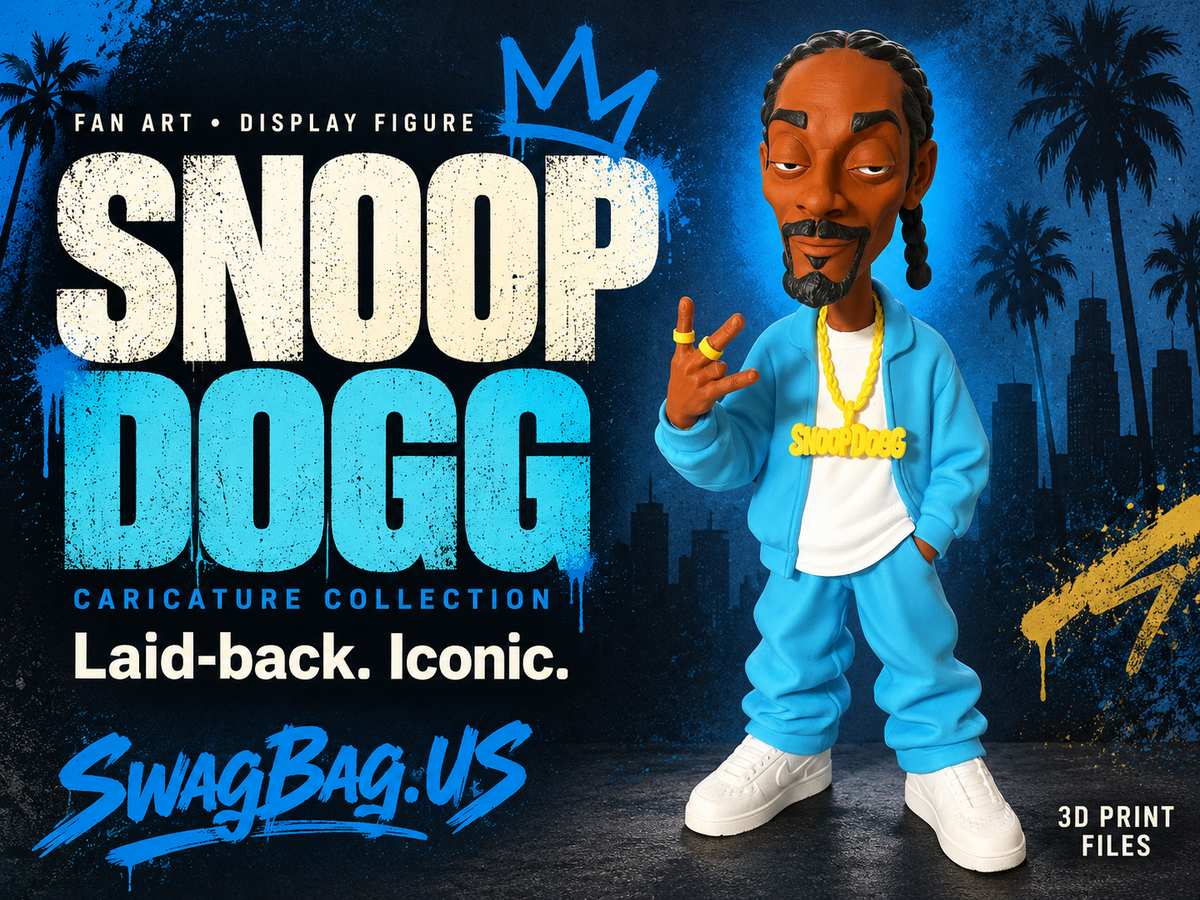 Snoop Dogg 17-inch fan-made display figure — finished physical print.