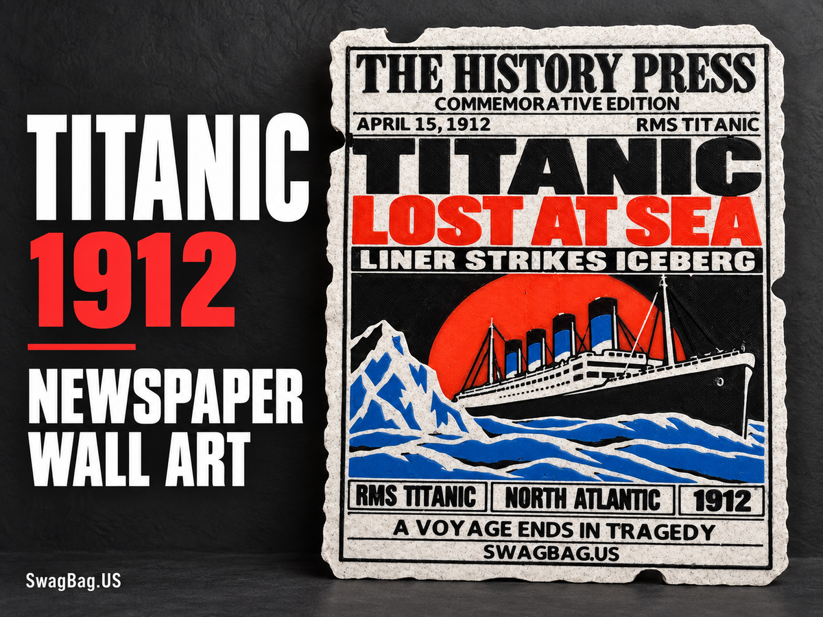 Titanic Lost at Sea — Newspaper Wall Art — approved SwagBag.US cover