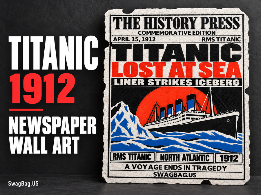 Titanic Lost at Sea — Newspaper Wall Art — approved SwagBag.US cover