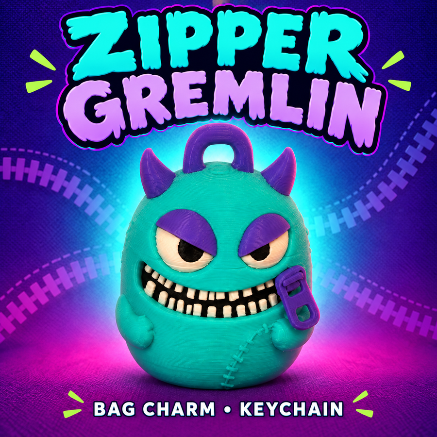 Zipper Gremlin — Bag charms model preview