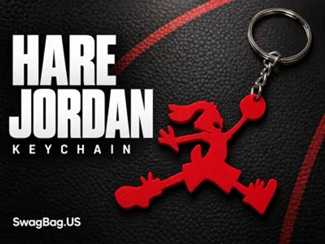 Hare Jordan Keychain — SwagBag.US model preview