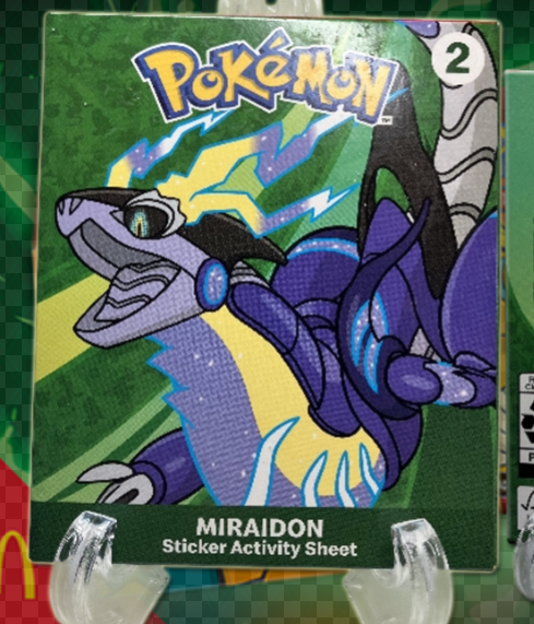 Pokemon TCG booster and sticker activity sheet Miraidon - Happy Meal Toy