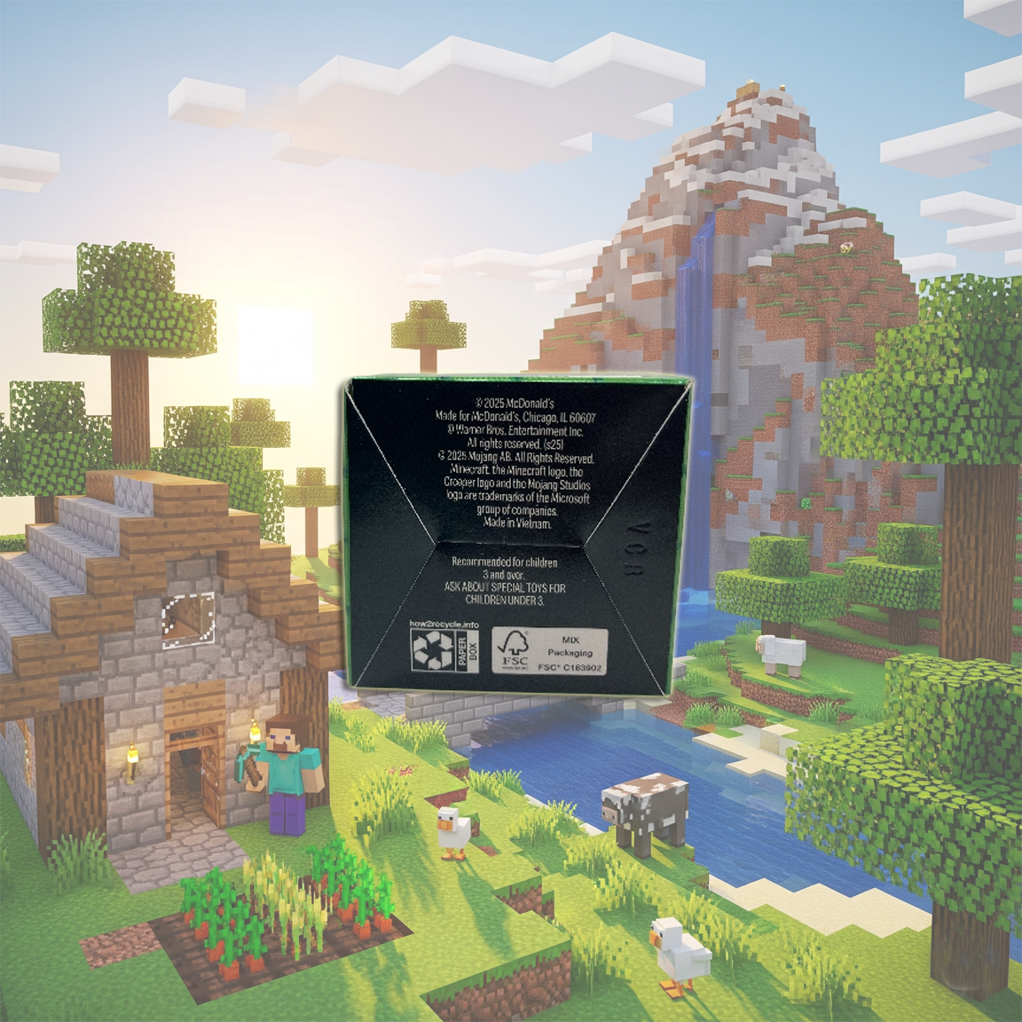 Grass Block And Llama - A Minecraft Movie Happy Meal Toy 2025