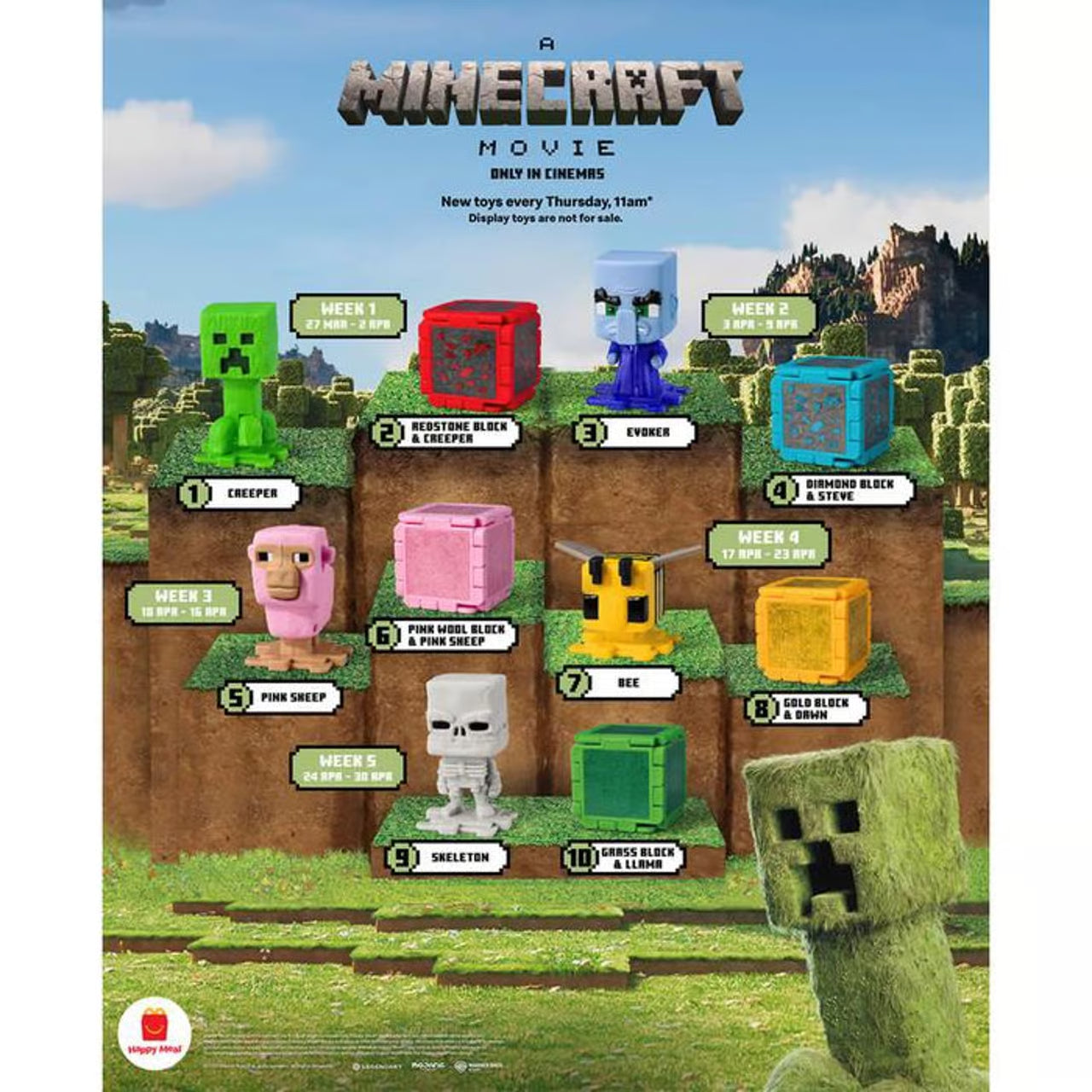 BEE A Minecraft Movie Happy Meal Toy 2025