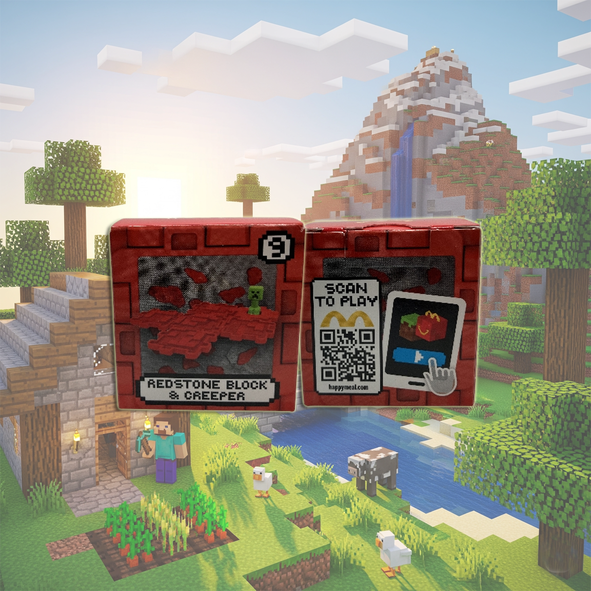 Redstone Block And Creeper - A Minecraft Movie Happy Meal Toy! 2025