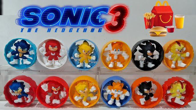 Sonic Blue Roller - Sonic The Hedgehog 3 McDonald's Happy Meal Toy 2024