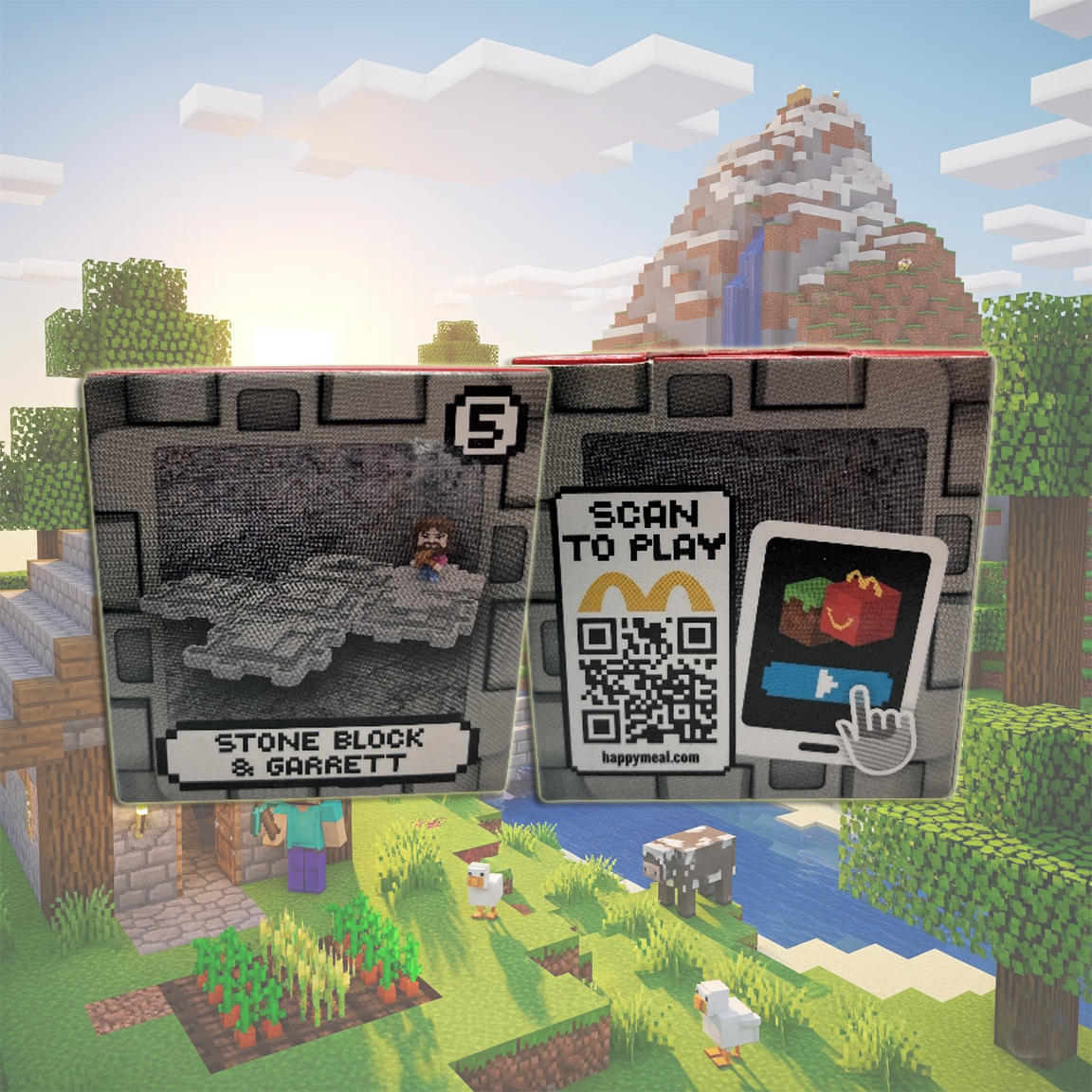 Stone Block & Garrett - A Minecraft Movie Happy Meal Toy 2025