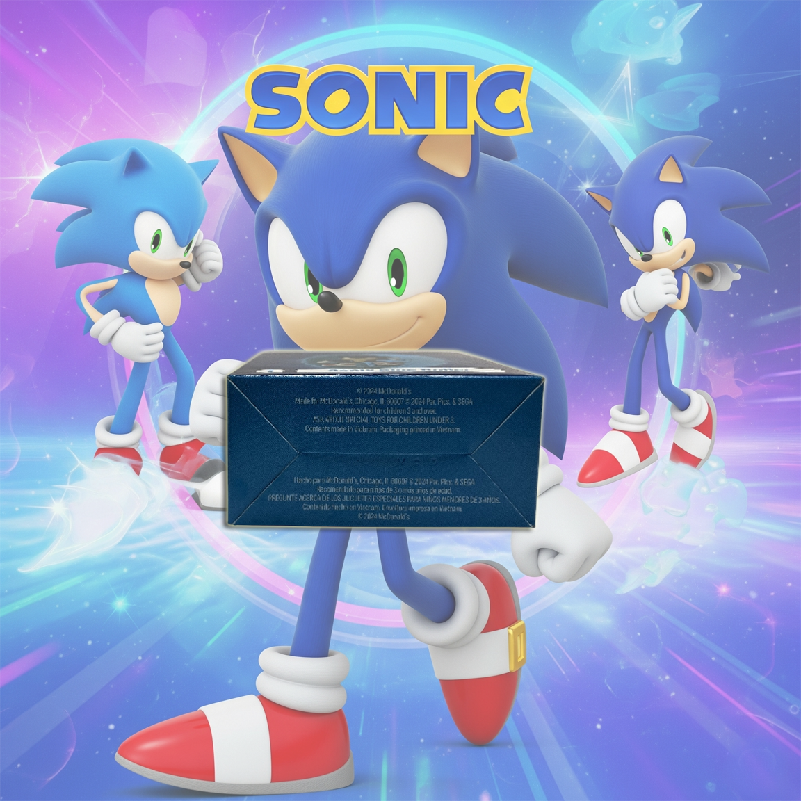 Sonic Blue Roller - Sonic The Hedgehog 3 McDonald's Happy Meal Toy 2024